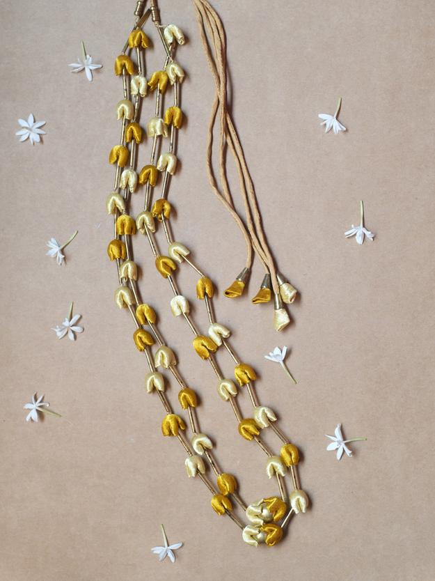 Dark Gold Mashru Pipe Mala