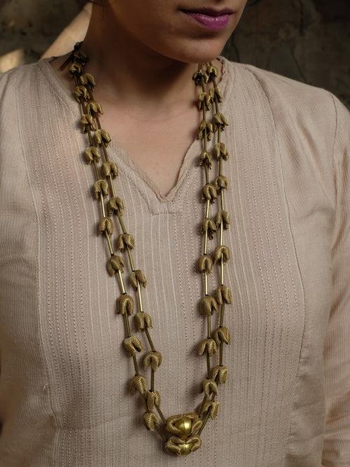 Gold Mogra Pipe Mala