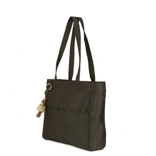 Black Chevron Metro Shoulder Bag