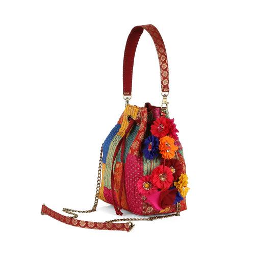 Multi Brocade Bucket Potli Bag