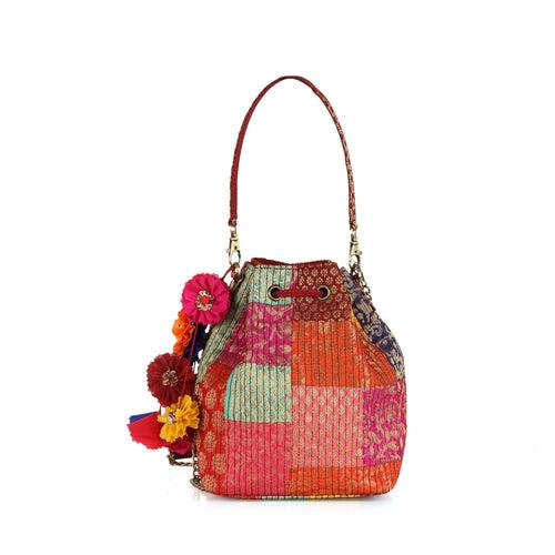 Multi Brocade Bucket Potli Bag