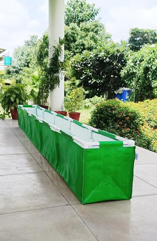 Casa De Amor HDPE UV Protected 360 GSM Green Grow Bags Rectangular Suitable for Vegetable Terrace Gardening (10x1x1 Feet, Pack of 1)