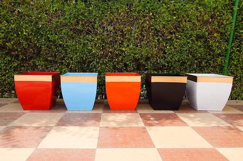 Casa De Amor 12 inches Metal Planters for Living Room | Midland Plant Pots for Indoor Outdoor (Pack of 2)