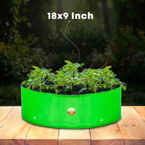 Casa De Amor HDPE UV Protected 360 GSM Green Grow Bags Round Suitable for Vegetable Terrace Gardening (18x9 Inch)