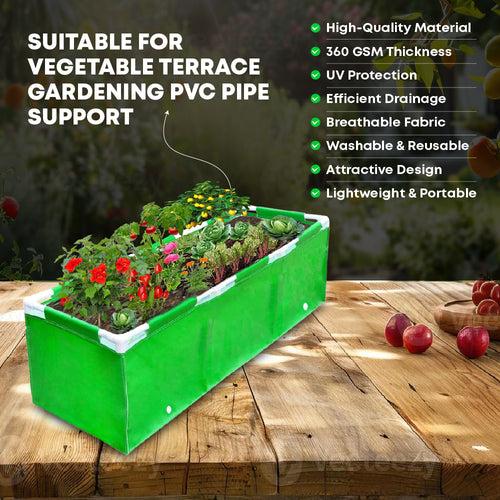 Casa De Amor HDPE UV Protected 360 GSM Green Grow Bags Rectangular Suitable for Vegetable Terrace Gardening (5x1.25x1.25 Feet, Pack of 1)