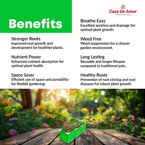 Casa De Amor HDPE UV Protected 360 GSM Green Grow Bags Rectangular Suitable for Vegetable Terrace Gardening (5x1.25x1.25 Feet, Pack of 1)