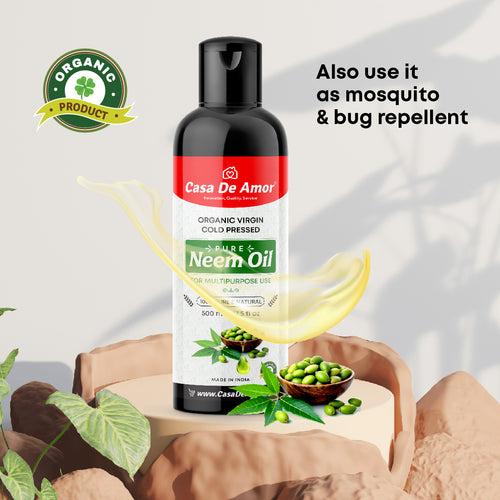 Casa De Amor 100% Pure Cold Pressed Neem Oil for Hair and Skin Care (Multipurpose Use)