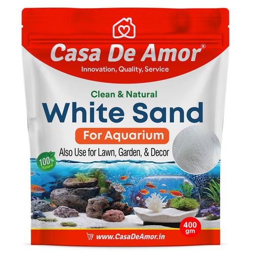 Casa De Amor White Sand Aquarium, Natural Sugar Size for Aquarium Decoration/ Home & Garden/ Lawn / Terrarium/ Quartz