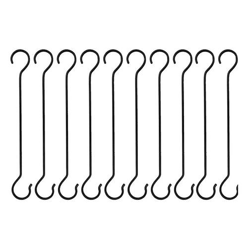 Casa De Amor 12 inches Heavy-Duty Extra-Large S Hooks / Hanger, Multi-purpose (Black)- 5 Pack