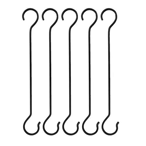 Casa De Amor 12 inches Heavy-Duty Extra-Large S Hooks / Hanger, Multi-purpose (Black)- 5 Pack