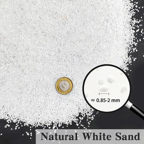 Casa De Amor White Sand Aquarium, Natural Sugar Size for Aquarium Decoration/ Home & Garden/ Lawn / Terrarium/ Quartz