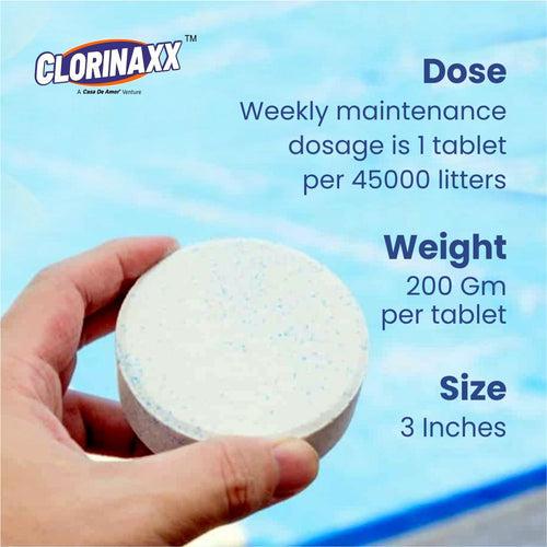 Clorinaxx Water Purifier Chlorine Tablet (TCCA 90) and Floating Chlorine Dispenser