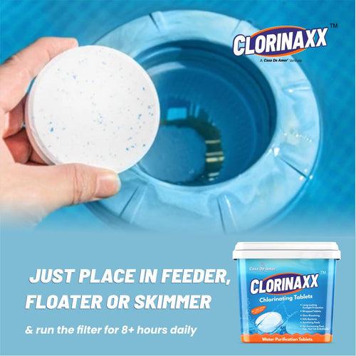 Clorinaxx Water Purifier Chlorine Tablet (TCCA 90) and Floating Chlorine Dispenser