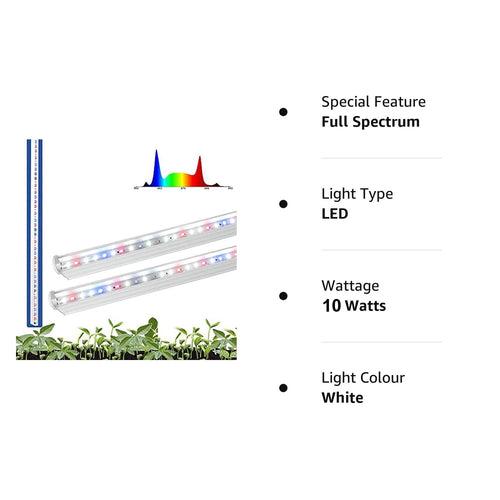 Casa De Amor Grow Lights 10W Leafy Greens Full Spectrum High Efficiency LED Grow Tube in India for Indoor Plants Gardening Hydroponics Greenhouse Farming(Pack of 4)