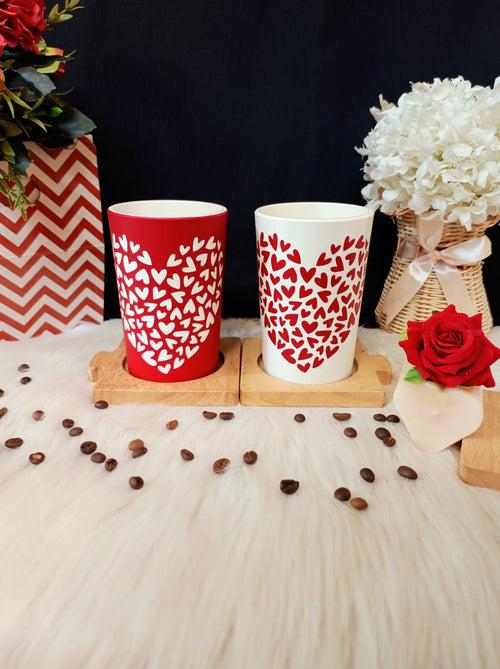 Heart Tall coffee mug - Small Hearts