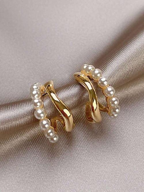 Athena Pearl Hoop Earrings