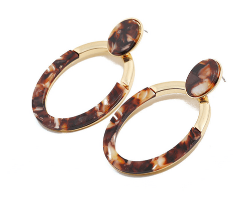 Acrylic Oval Drop Earrings