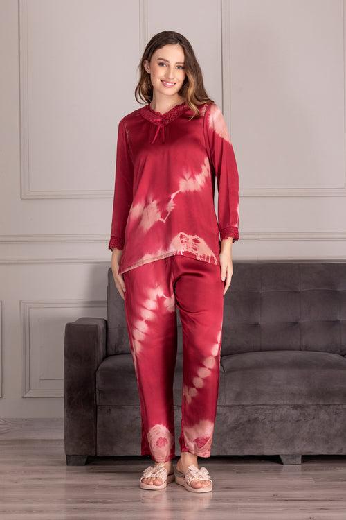 Tye & Dye satin Pj set in satin