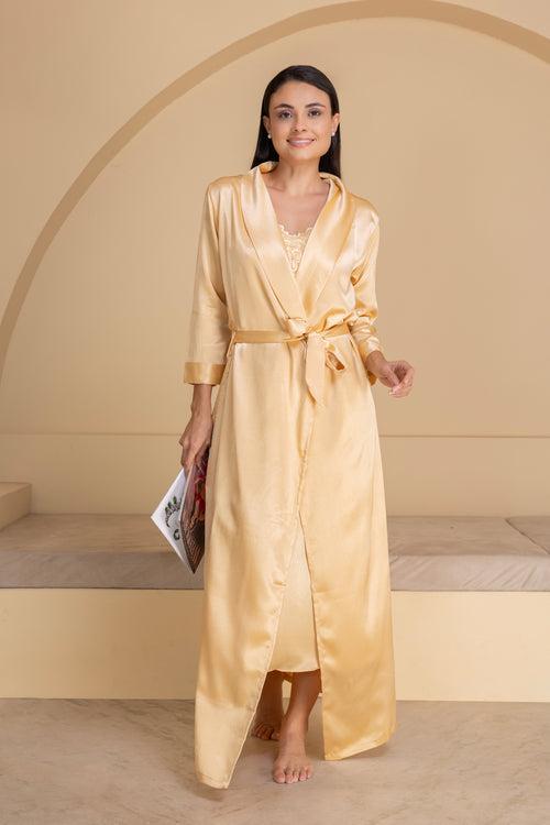 Gold satin Nightgown set