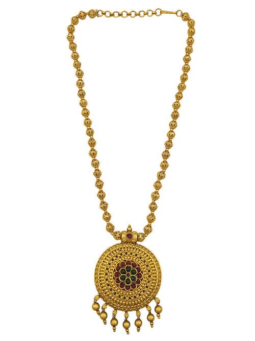 Premium Gold Plated Ball Design Pendant Set