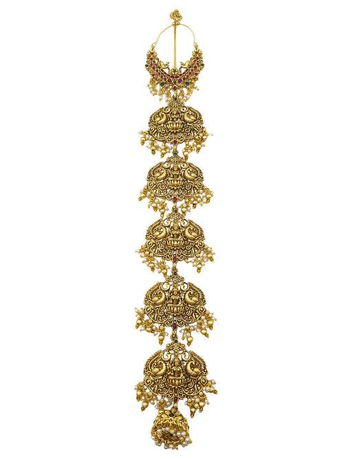 Gold Plated Laxmi Hair Jada/Amboda/Hair Pin