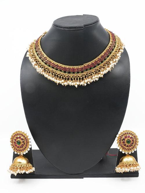 Antique Finish superhit design pearl short necklace