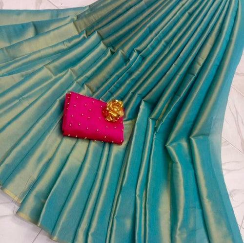 Cotton Tissue collection Saree With Designer Blouse 19688N