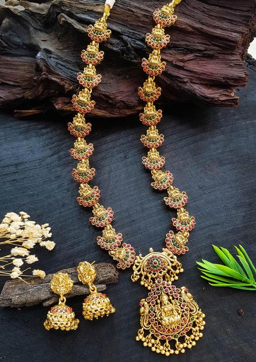 Gold Plated Exclusive Long Necklace Set 23426N