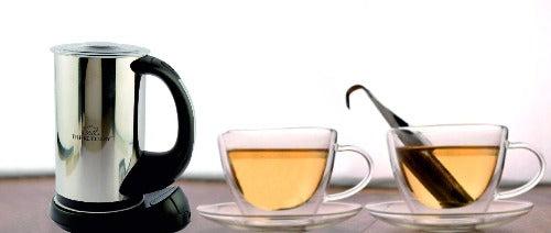 Latte Tea Set with Milk Frother & Latte Tea Cups