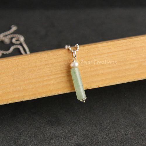 Green aventurine Fancy Sterling Silver Pendant Set