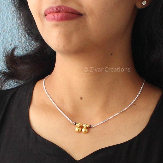 Gold Plated Silver Vati Mangalsutra Chain