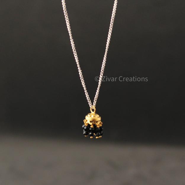 Silver Jhumka Mangalsutra