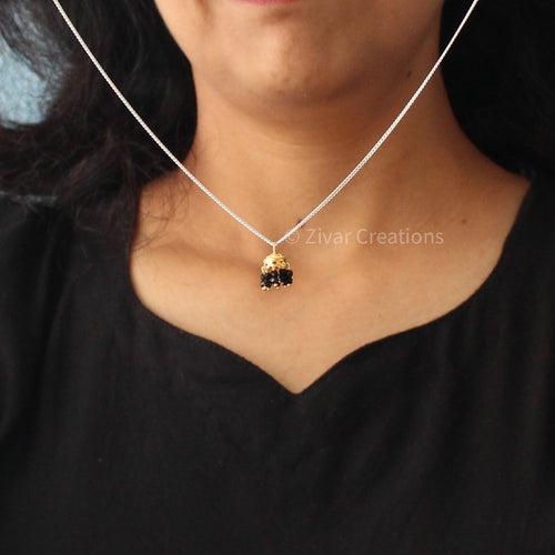 Silver Jhumka Mangalsutra