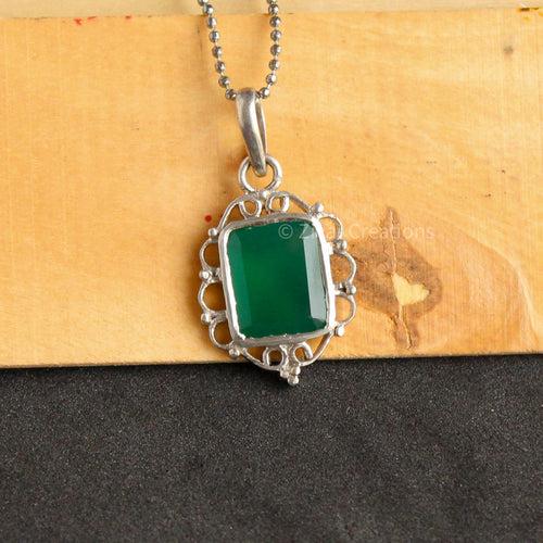 Green Aventurine Quartz 925 Silver Pendant