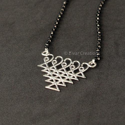 Silver Sarsawati Pendant Mangalsutra