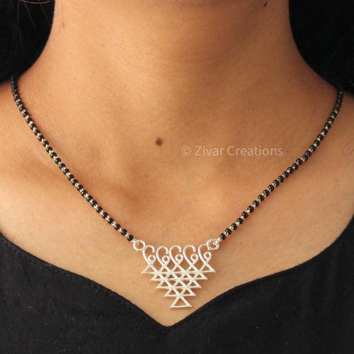 Silver Sarsawati Pendant Mangalsutra