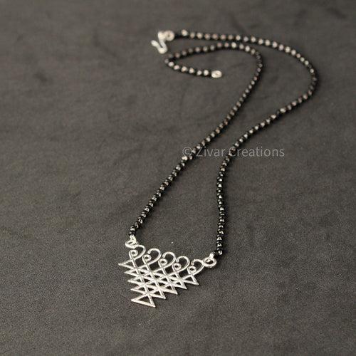 Silver Sarsawati Pendant Mangalsutra