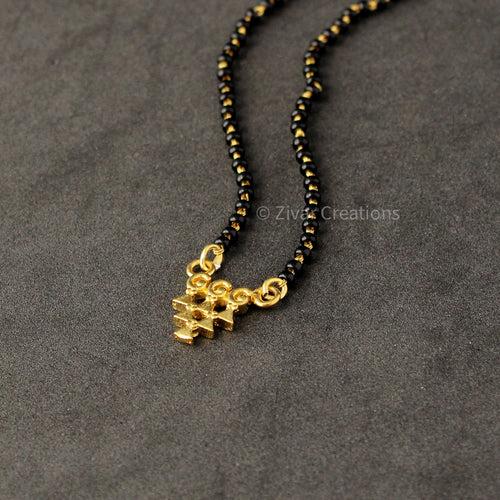 Gold Plated Small Saraswati Pendant Mangalsutra