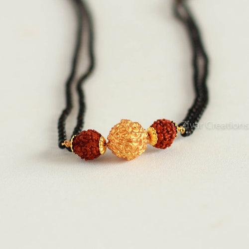 Gold Polish Rudraksha Mangalsutra