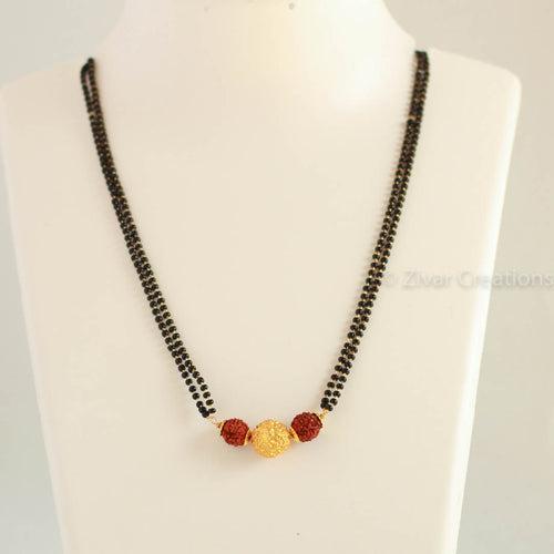 Gold Polish Rudraksha Mangalsutra