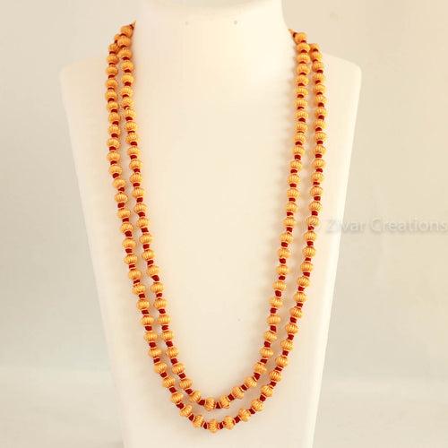 Double line Jomale (maroon thread) Coorg Wedding Necklace