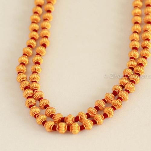 Double line Jomale (maroon thread) Coorg Wedding Necklace