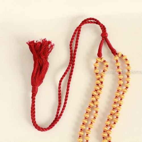 Double line Jomale (maroon thread) Coorg Wedding Necklace