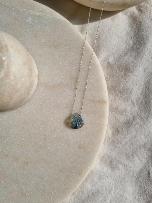 sankha - Labradorite Shell Pendant