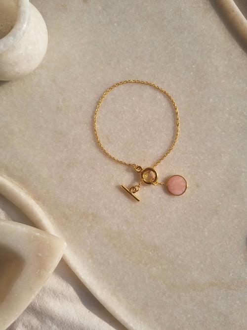 haas - Pink Opal Round Toggle Bracelet