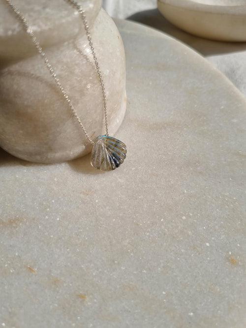 sankha - Labradorite Shell Pendant