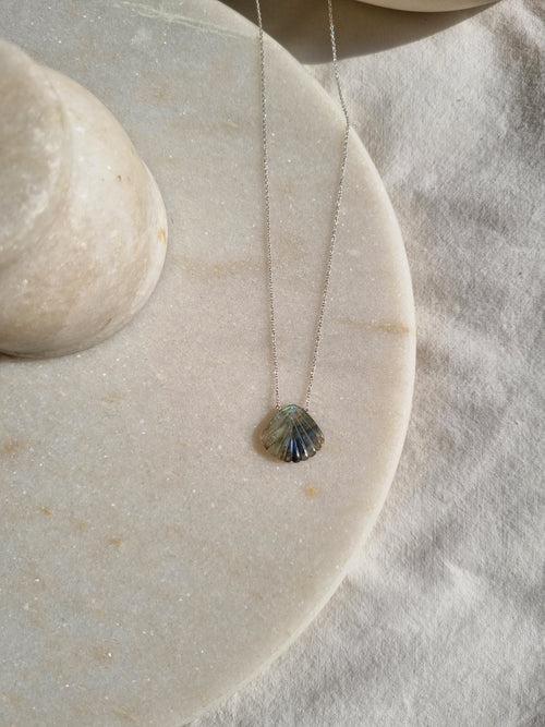 sankha - Labradorite Shell Pendant