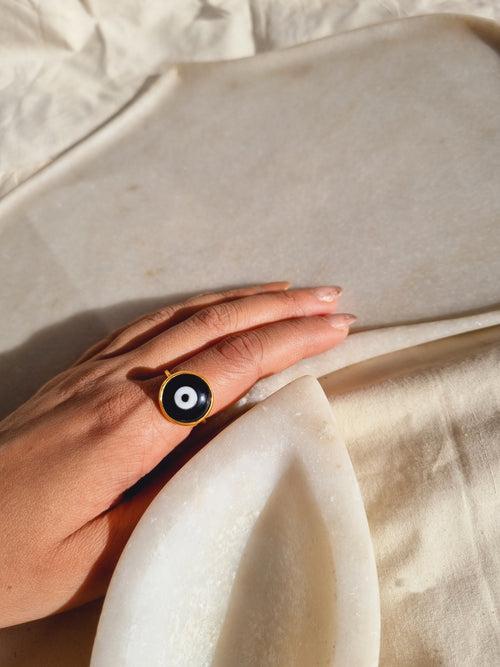 nazra - Black Evil Eye Ring