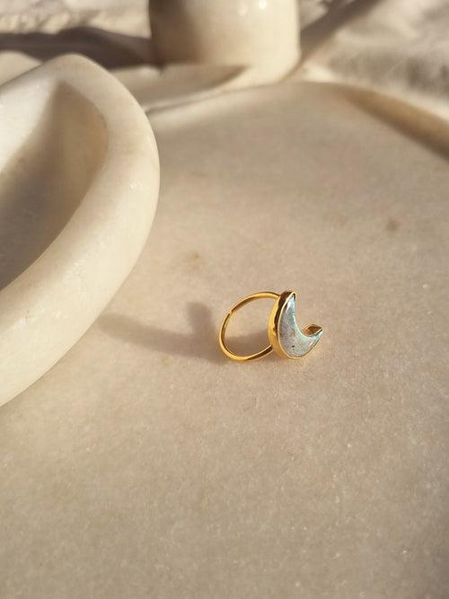 chandra - Labradorite Luna Ring