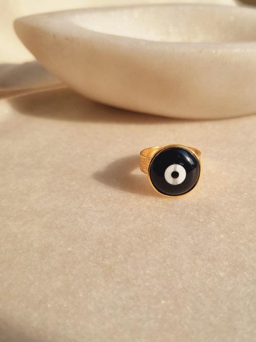 nazra - Black Evil Eye Saturn Ring